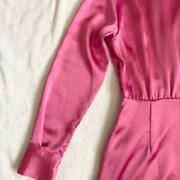 Zara Satin Effect Barbie Pink Dress XS - Picture 14 of 16